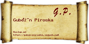Gubán Piroska névjegykártya